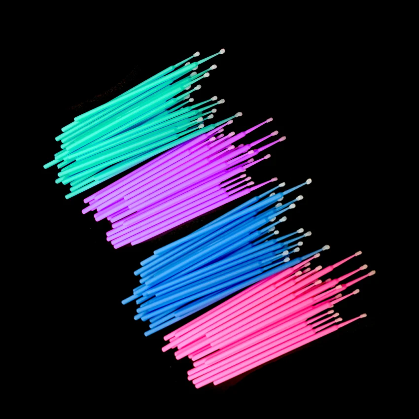 

100pcs/bag Disposable Makeup Cotton Swabs Eyelash Extension Cleaning Stick Lash Removing Mascara Micro Brushes Soft Swab