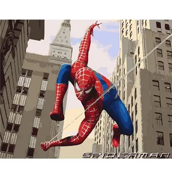

Painting By Numbers DIY Dropshipping 40x50 50x65cm Movie character spiderman Figure Canvas Wedding Decoration Art picture Gift