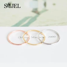 SMJEL Nieuwe Mode Eenvoudige Slanke Dunne Stapelen Bague Femme De Petite Vinger Cirkel Ronde Skinny Ringen voor Vrouwen Huwelijksgeschenken R213