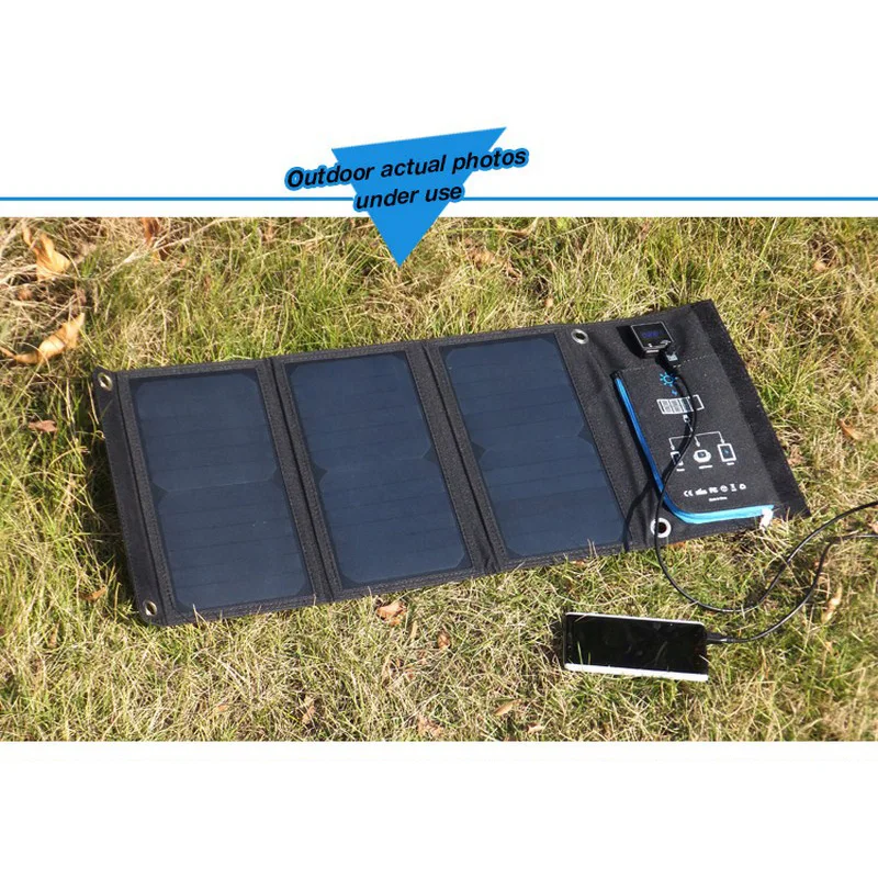 

Foldable Solar Charger 21W 5V 3.5A Portable Dual USB Port Waterproof Solar Panel Cell Power Bank 5V for Phone IPhone PC Outdoor