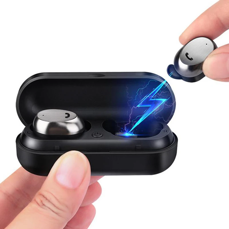 

TWS Bluetooth Earphones True Dual Wireless Headphones Sports Handsfree Earphones Cordless Mini Headsets Earbuds with Charger Box