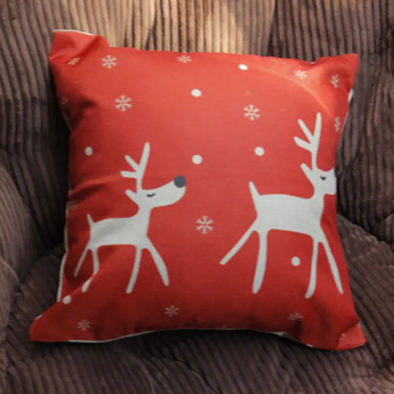 

Kiwiberry Christmas Tree Retro Cushion Cover New Year Print Cotton Linen Pillowcase For Home Decoration Accessories Sofa Seat