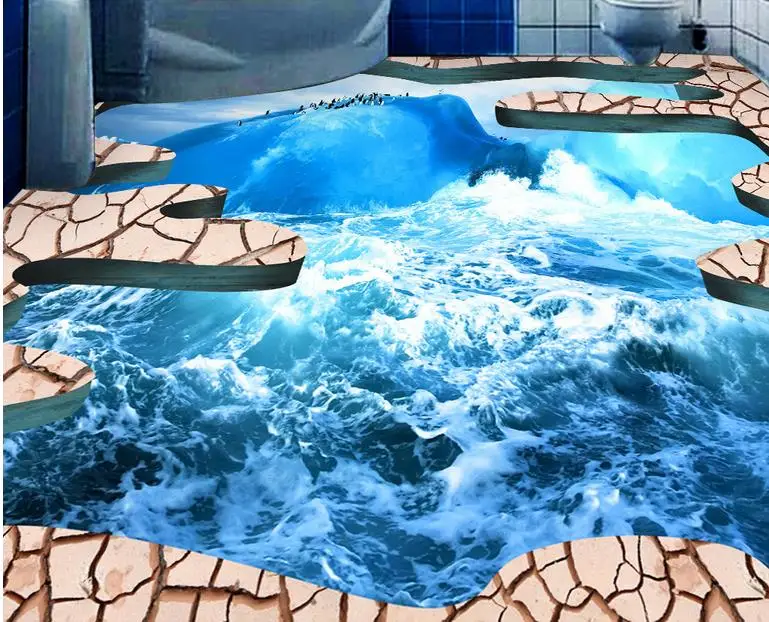 

gorgeous 3d flooring room wallpaper custom 3d floor painting Marine glacier rupture 3d murals flooring photo wallpaper
