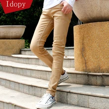 Для мужчин s модные джинсовые узкие брюки Узкие хаки эластичные рваные вареные выцветшие узкие длинные джинсы брюки для молодых мужчин