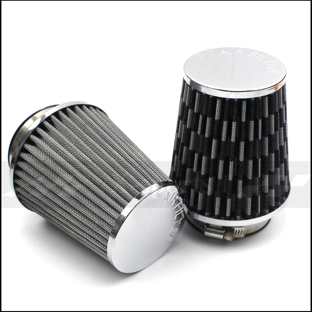 Accesorios de coche filtro de aire de malla de alto flujo cono de entrada de aire Kit de manguera filtros Universal 76mm 3 pulgadas de acero inoxidable rojo de alta potencia