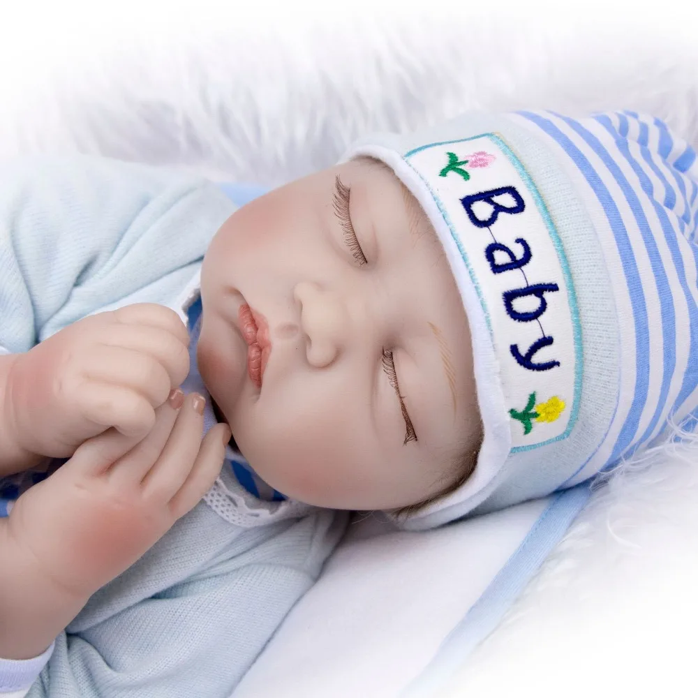 22 дюймов 55 см силиконовые куклы reborn baby real alive bonecas спящие закрытые глаза укоренившиеся волосы по коллекции NPK