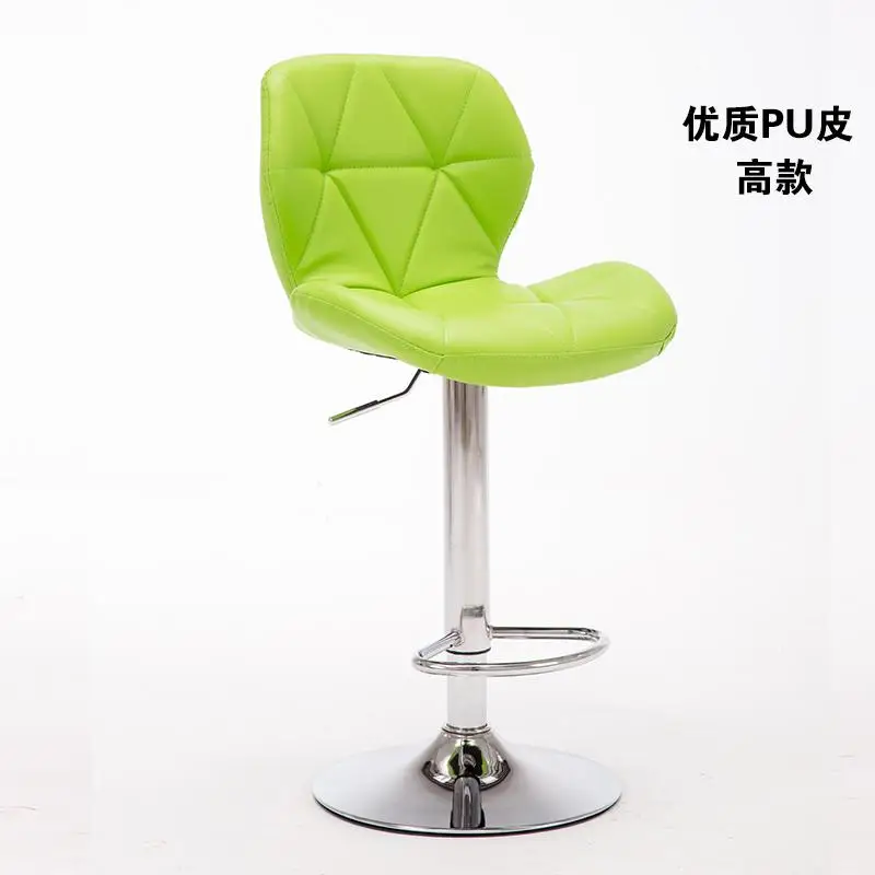 Dining Stool Single Stainless Steel Round Stool Leather Bar Chair Rotating Lift Backrest Home Fashion Creative Beauty Swivel - Цвет: style 6