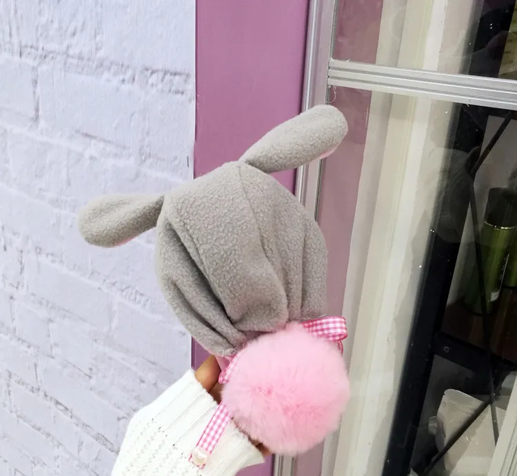 

Ainike Cute Warm Fur Ball Rabbit Hat Phone Case For Samsung Galaxy Note10Plus Note5 Grand Prime J2Pro J6 J4 Ainimal Ear Soft TPU