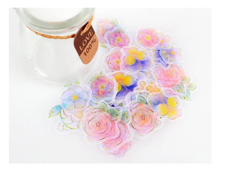 Papelaria Etiquetas Scrapbooking Jamjelly Estética Deriva Garrafas Planejador Kawaii Stickers Q-lia Filofax Coreano 48 Pçs - Set 25 Estética deriva garrafas planejador kawaii stickers Q-LIA filofax coreano