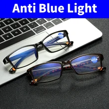 Анти-голубые очки для чтения для мужчин, анти-голубые легкие очки для очков, мужские леопардовые очки, женские ацетатные увеличительные защитные очки для девочек