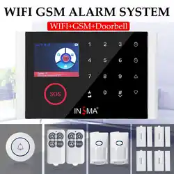 Беспроводной Wi-Fi GSM GPRS домашний охранный ЖК-дисплей сенсорное устройство сигнализации с клавиатурой система Датчик комплект приложение