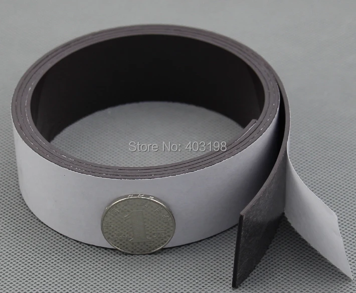 

Free Shipping 1Meters self Adhesive Flexible Magnetic Strip Rubber Magnet Tape width 30mm thickness 1.5mm