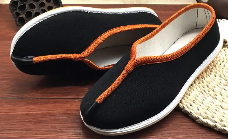 

Autumn&Winter Pure manual monk shoes shaolin kung fu taoist lohan/arhat lay meditation zen nun martial arts sneaker black/yellow