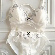 Новое поступление реальные фотографии Лолита сексуальный милый кружевной Мягкий беспроводной бесшовный бюстгальтер трусики набор нижнего белья RB316