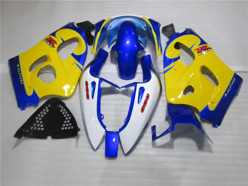 АБС-пластик обтекатель комплект для SUZUKI srad GSXR600 1996-2000 желтый синий обтекатели GSXR 600 96 97 98 99 00 WK29