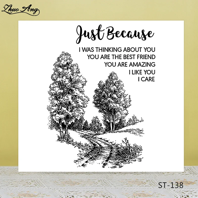 

Blessing words/ trees Transparent silicone Stamp for DIY Scrapbooking/Photo Album Decorative Card Making Clear Stamps Supplies