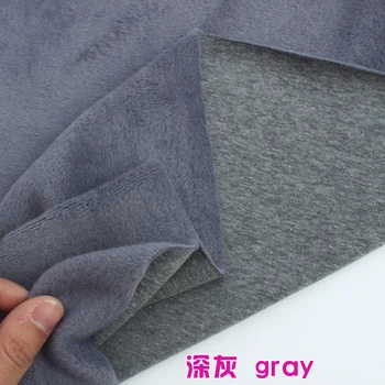 

Gray Cotton Polyester Velour Knit Fabric Luxurious kid Wear Super Soft Extra Plush Stretchy 60" Wide Sold By The Yard