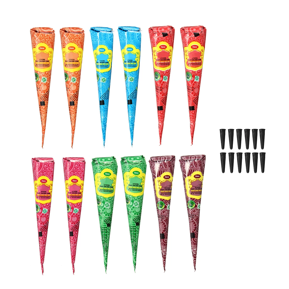 

12Pcs/Sets Indian Henna Paste Multi-color Temporary Tattoo Art Ink Body Painted Indian Style DIY Persistent Body Drawing Product