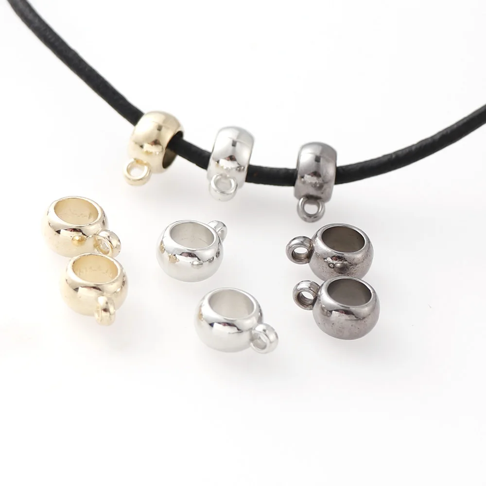 

Cheaper 50pcs Gold/Rhodium CCB Pendant Clip Clasp Bail Beads Loose Spacer Beads For Jewelry Making DIY Necklace Bracelet