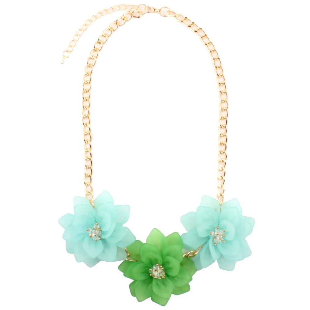 Клэр Цзинь большое ожерелье с тремя цветами для женщин ювелирные изделия модное колье пляжное летнее ожерелье аксессуары, 21 цвет
