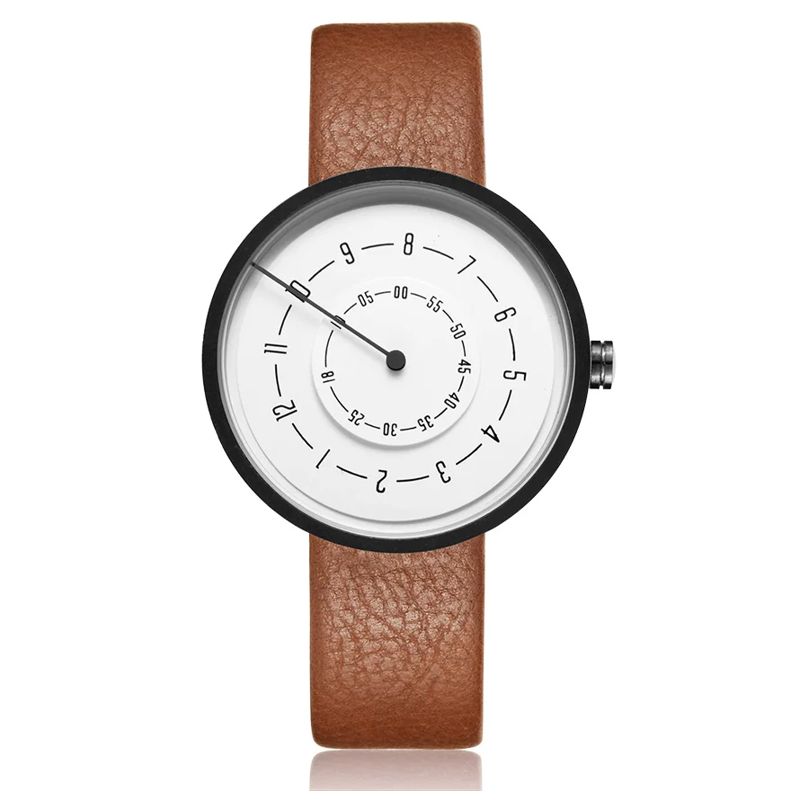 

Simple Minimalist Couple Watch Men Women Turntable Dial Creative Wristwatch Elegant Casual Sport Watches Wrist Clock Drop Ship