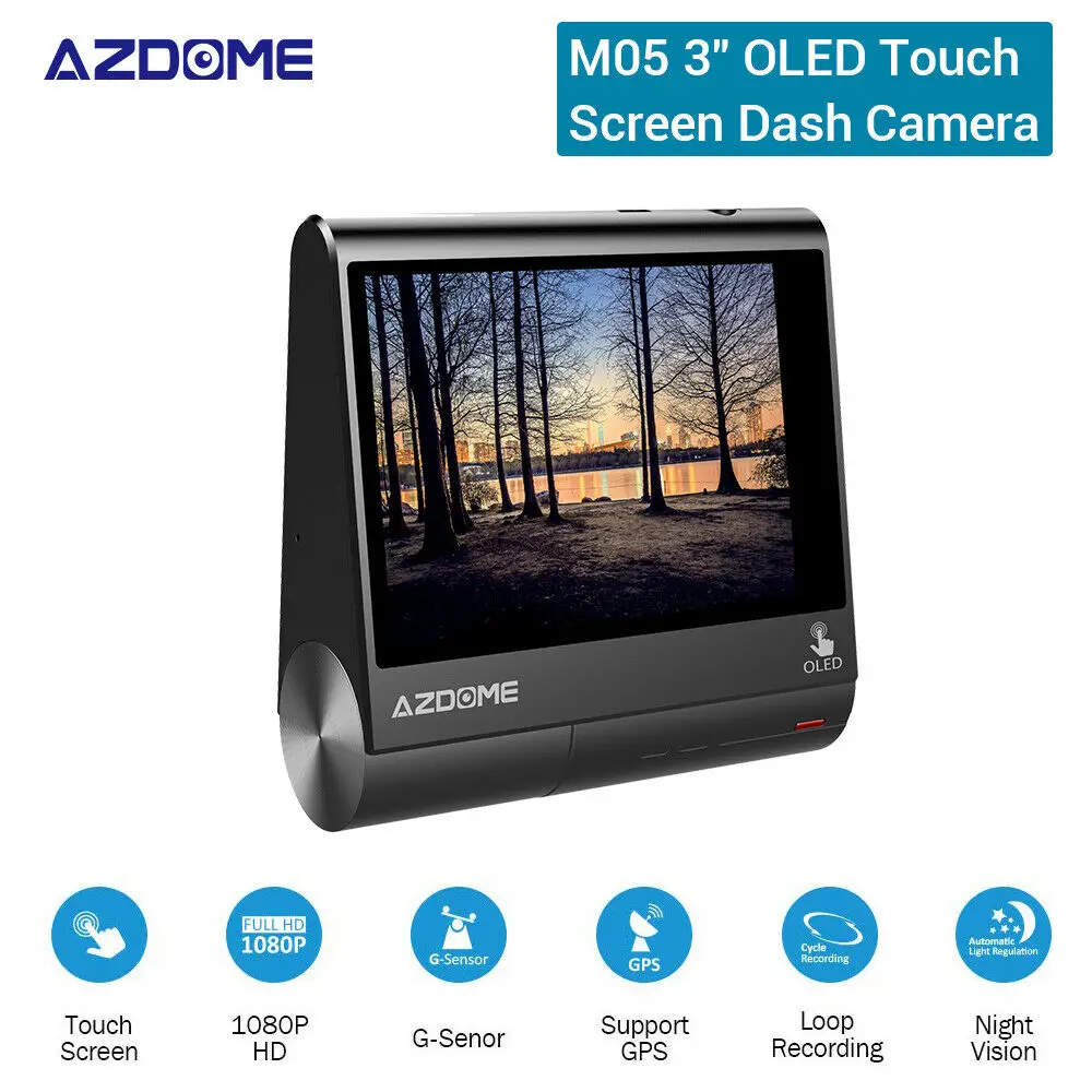 

AZDOME M05 3 Inch OLED 1080P 30FPS GPS Car Dash Cam DVR Recorder Loop Recording