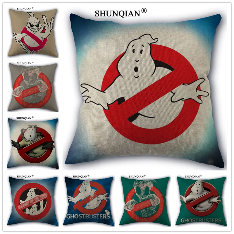 

WJY418 Ghostbusters Custom 18'' Square Linen Pillow Case For Home Customized Drop Shipping