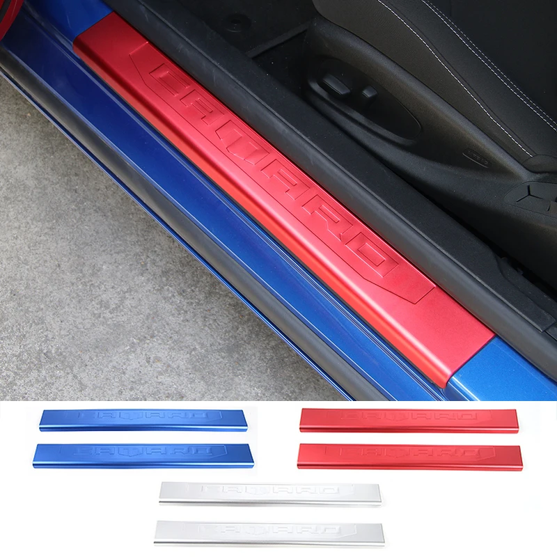 

Aluminium Alloy Car Accessories Door Sill Protector Exterior Entry Guard Welcome Panel Bar for Chevrolet Camaro 2017+