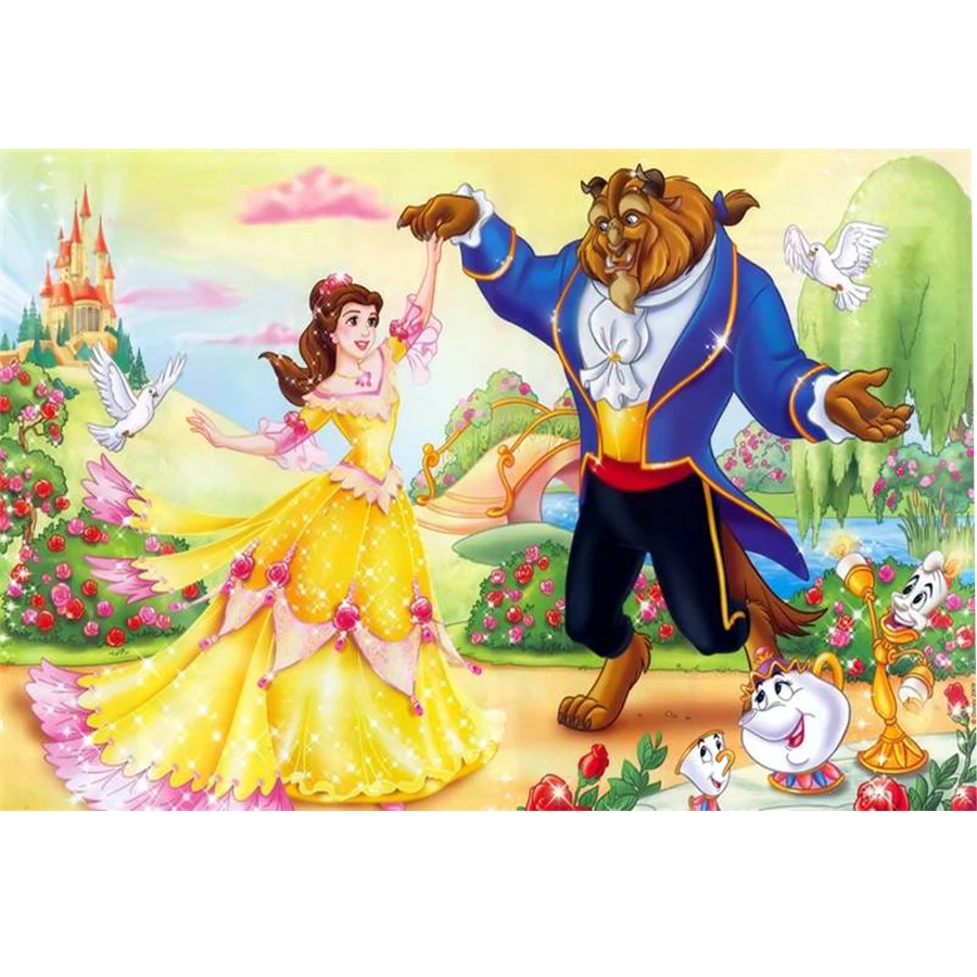 

Beauty Beast 5D diy Diamond Painting Full Square Diamond Embroidery rhinestones Cross Stitch Needlework Home Decor JS2233