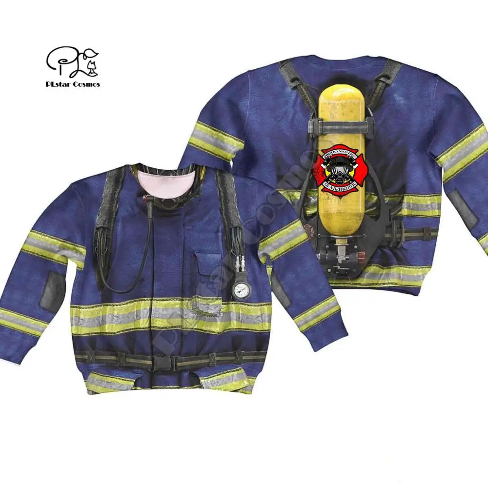 Семейная одежда костюм пожарного детские толстовки с 3D принтом толстовки/куртки для мамы и дочки пуловер для косплея пожарного