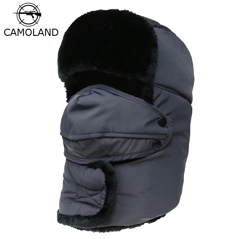 

Waterproof Ushanka Trooper for Men Women Russian Thermal Trapper Bomber Hat Military Hunting Ski Snow Cap with Fack Mask Fleece