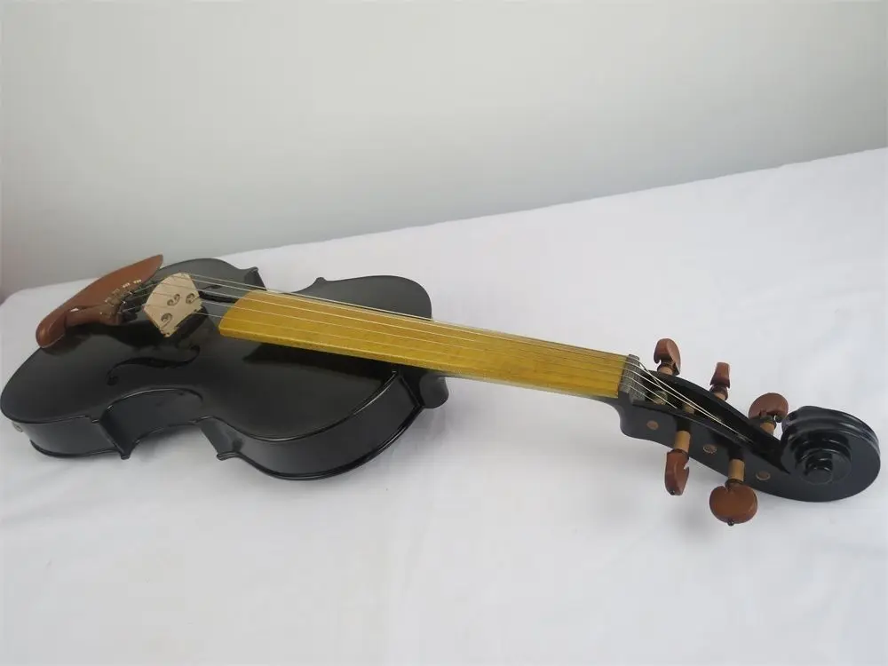 Black 5 strings 16 inch electric viola,Wonderful Sound w/casein Violin