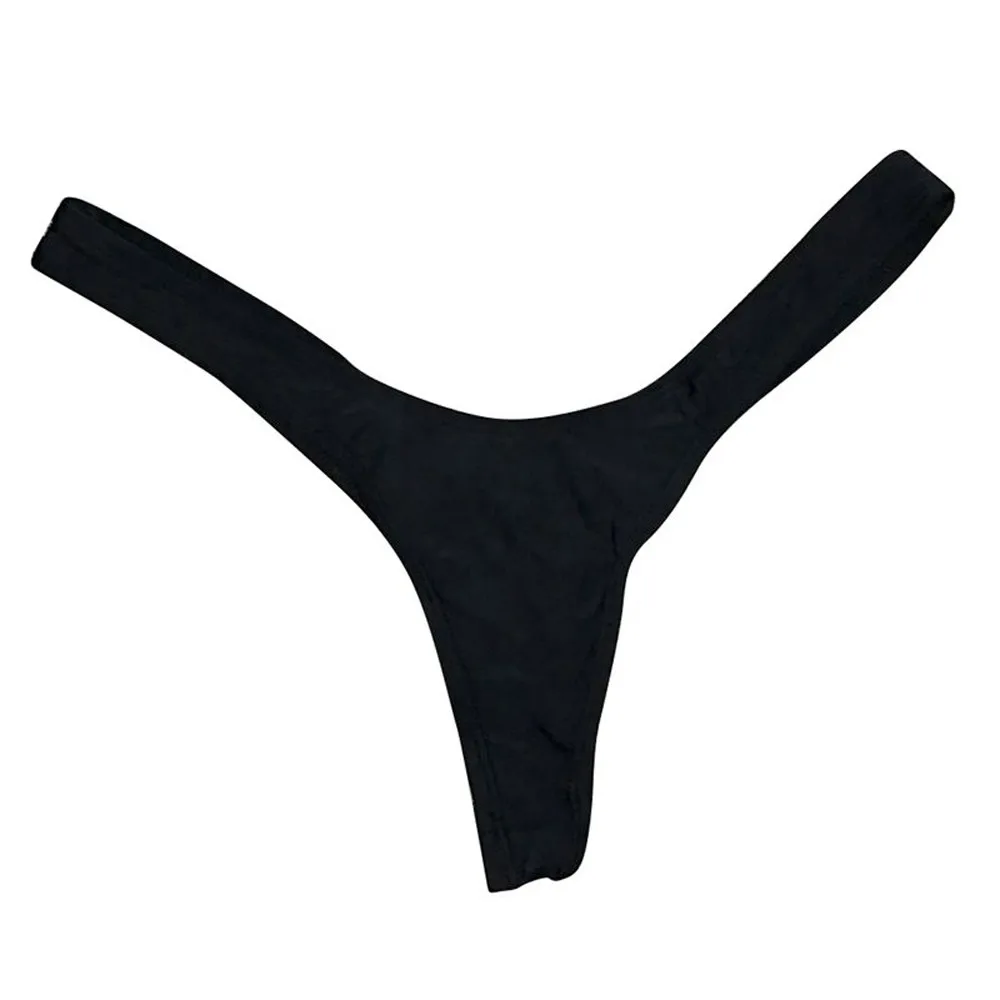 Черный V образный сексуальный бразильский Нижний женский купальник, купальник, танга, микро трусики, нижнее белье - Цвет: Black