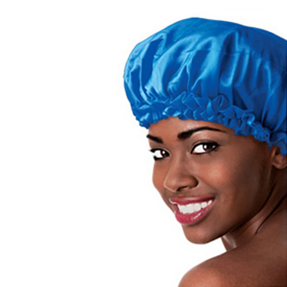 New Sleeping Hat Night Sleep Cap Hair Care Satin Bonnet Caps Nightcap For Women Men Unisex MH88 - Цвет: as picture