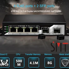 2 SFP волоконно-оптический порт 4 RJ45 TP порты 6 портов 10/100/1000 Мбит/с SC гигабитный коммутатор FTTH GPON терминал