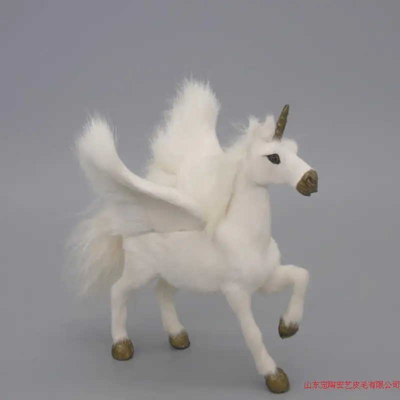 

simulation unicorn toy polyethylene & furs lovely wings unicorn model about 15x16cm 096