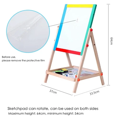 children wood sketchpad work the blackboard magnetic double wooden panel Graffiti drawing board toys learning education toy