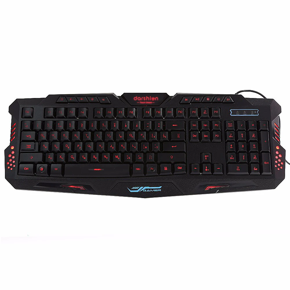 Дисплей Со СВЕТОДИОДНОЙ Подсветкой Русская клавиатура Gaming + Трещина gaming mouse 6