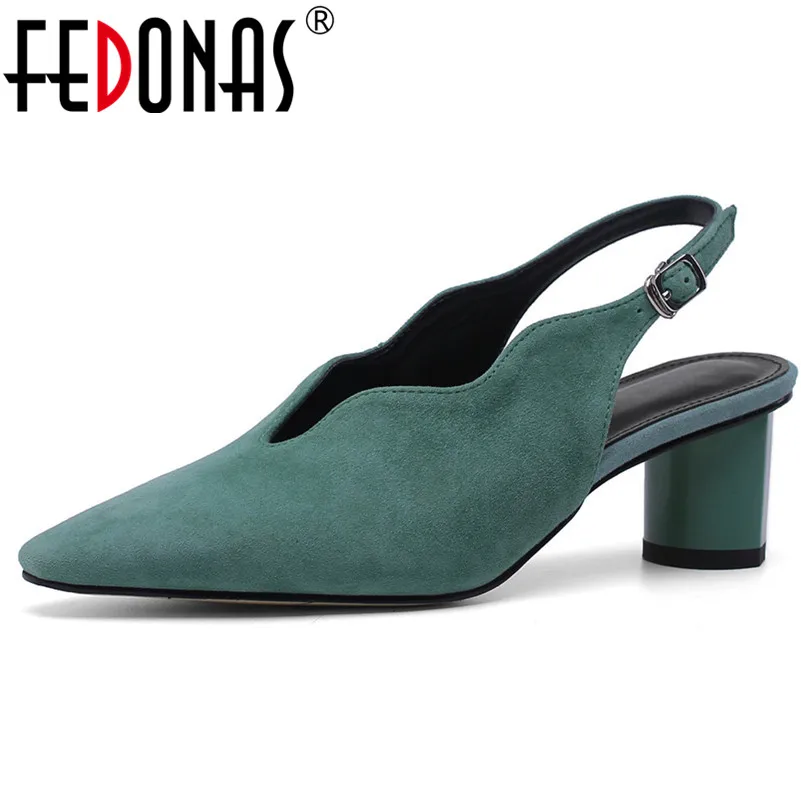 FEDONAS/ г.; Новое поступление; сезон весна-лето; Высококачественная обувь из замши; Модные Элегантные повседневные туфли-лодочки с пряжкой