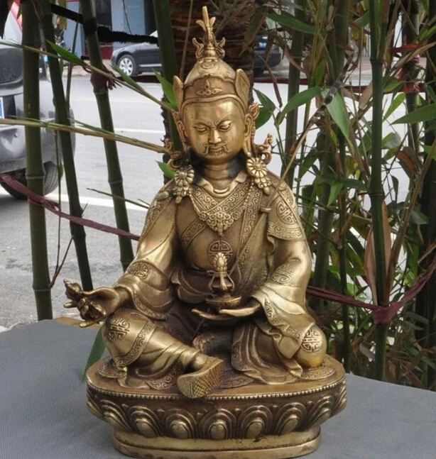 ZSR 922 + 12 &quotТибетский буддизм медная статуя Будды Guru Padmasambhava Rinpoche | Дом и сад