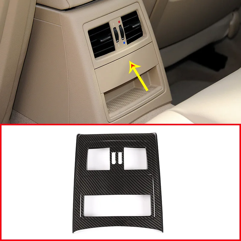 Для Bmw E90 2005-2012 3 серии углеродное волокно авто Интерьер задний кондиционер вентиляционное отверстие воздуха на выходе рамка Крышка отделка Аксессуары