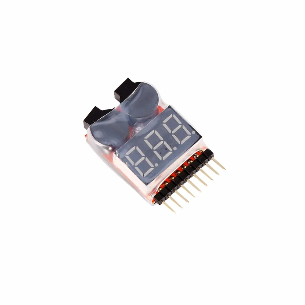 

Lipl/Li-ion/LiMn/Li-Fe 1-8S Buzzer Alarm RC Lipo Battery Low Voltage Buzzer Alarm Indicator Checker Tester LED D2