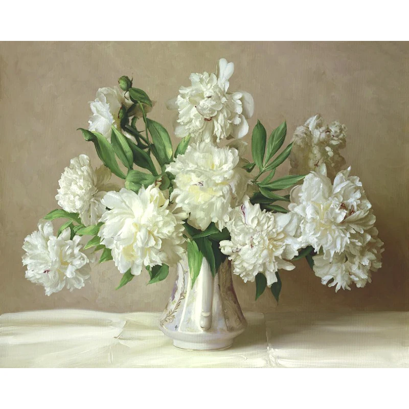 

Frameless Picture Flowers Diy Digital Painting By Numbers Arcylic Paint Handpainted Oil Painting Unique Gift On Wall 40*50cm