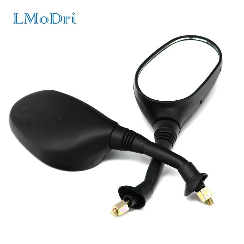 LMoDri Motorcycle Rear View Mirror Motorbike 8mm Back Side Replacement Mirrors Scooter E bike