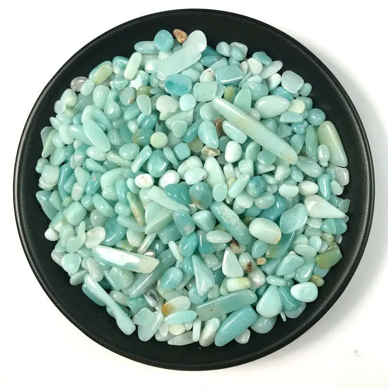 

50g 2 Size Natural Amazonite Quartz Crushed Stone Reiki Healing Mineral Crystals Natural Stones and Minerals