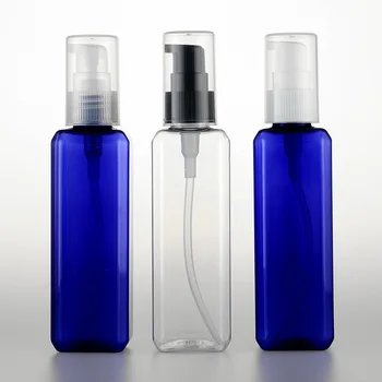 

(50pcs)100ml empty blue/clear plastic lotion pump bottle 100cc Shampoo shower travel packing bottle