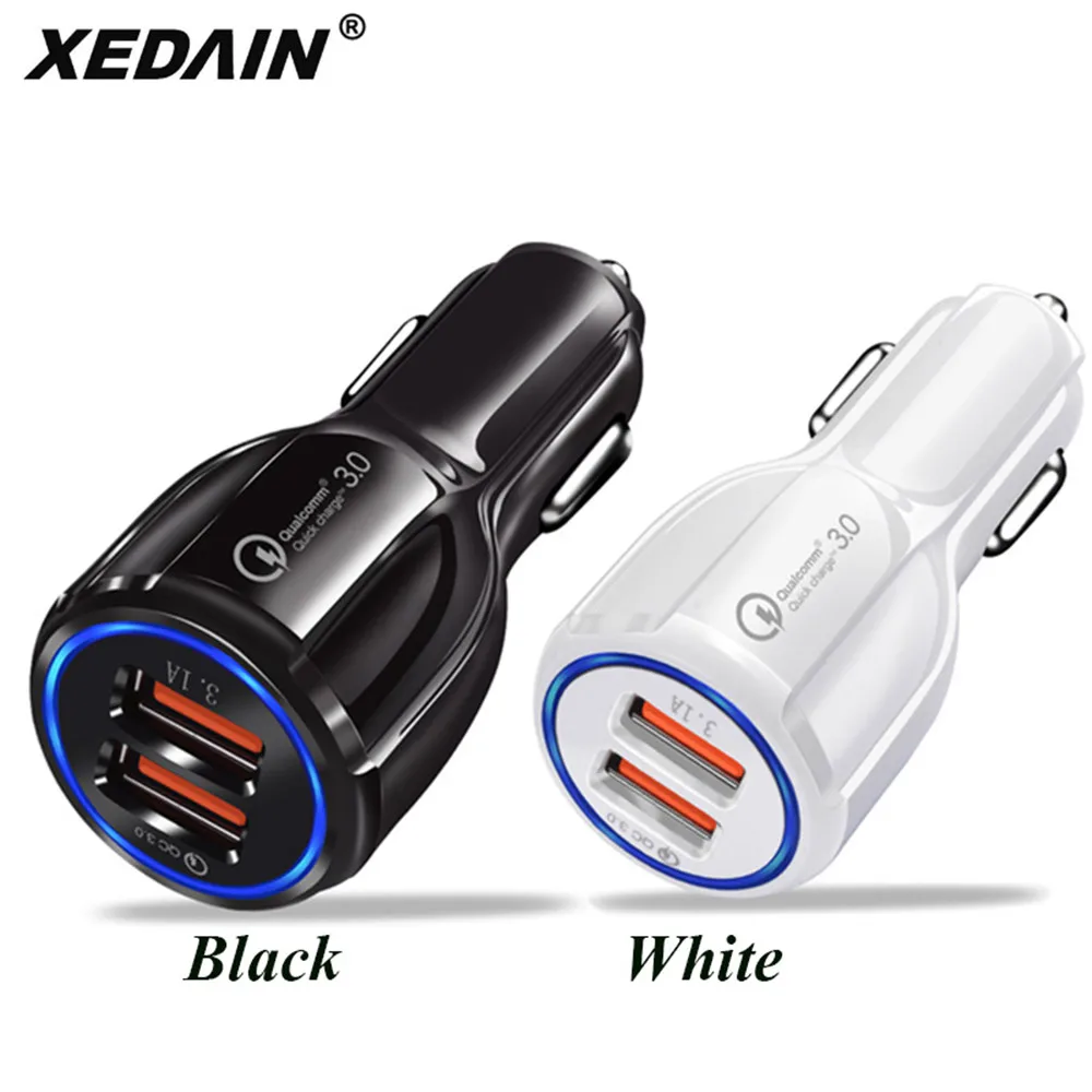 

XEDAIN 2Port USB Car Charger Universal Quick Charge 3.0 30W Fast Mobile Phone Charger Quick Charge 2.0 Fit for ios Android Phone