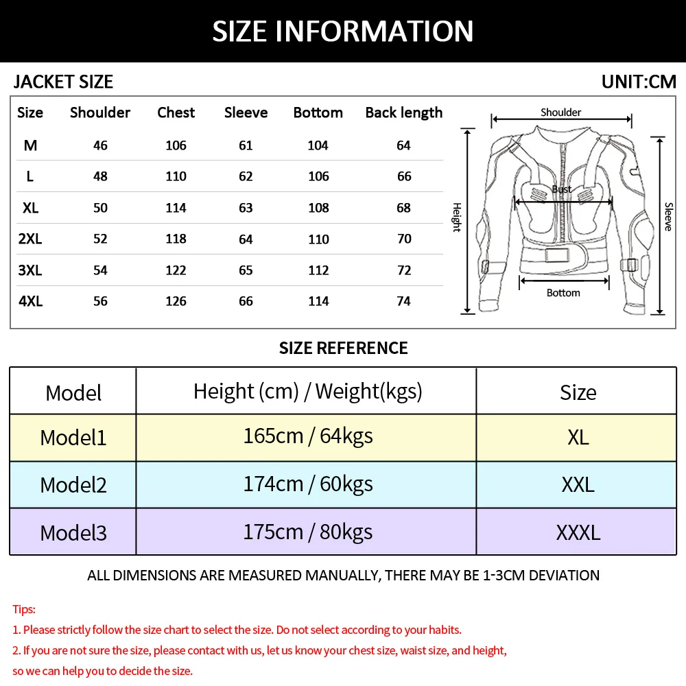 Motorcycle Size Chart Height