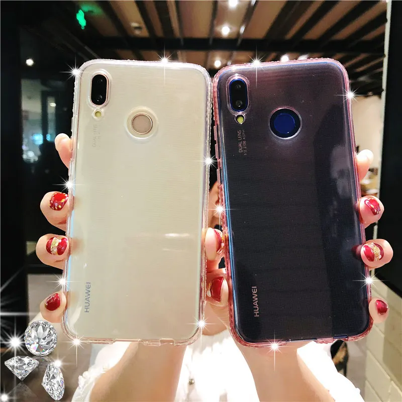 Для huawei P20 P30 Pro mate 20 Lite Nova 4 3 мягкий силиконовый чехол из ТПУ с бриллиантами для Honor