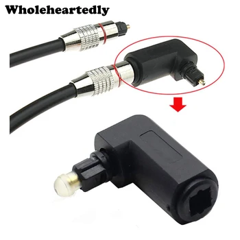 

2 pcs/lot Toslink 90 Degree Digital Optical Audio Cable Adapter Male to Female Right Angle 360 Rotates Optical Cable Converter